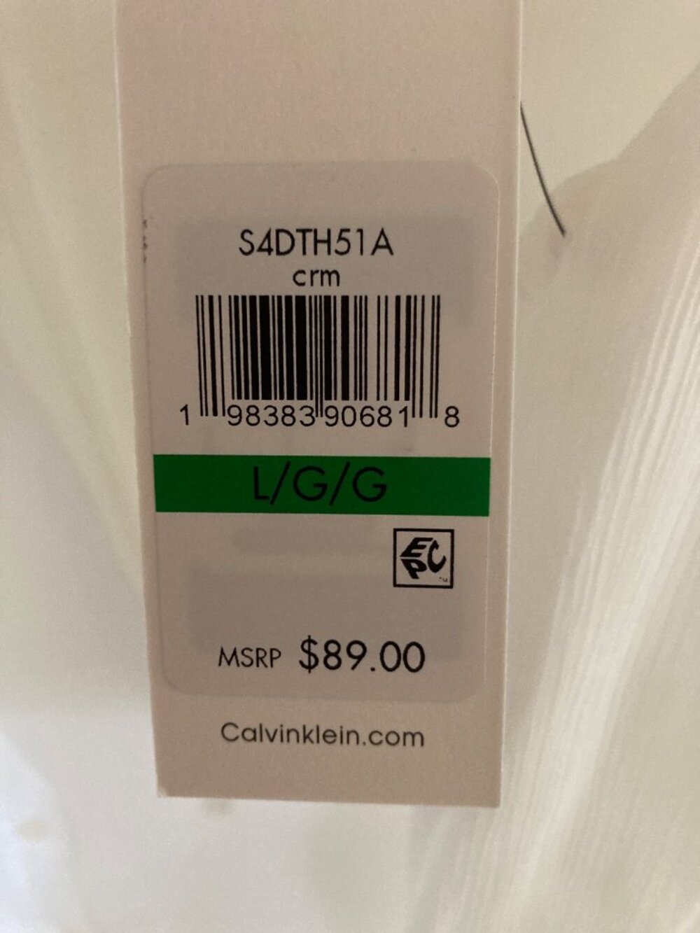 Calvin Klein White Front Tie Neck Blouse White Wide Open End Long Large Sleeve - Picture 5 of 7